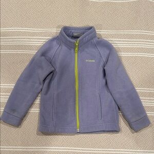 Kids Columbia Lavender Fleece Jacket with Lime Zipper 4T